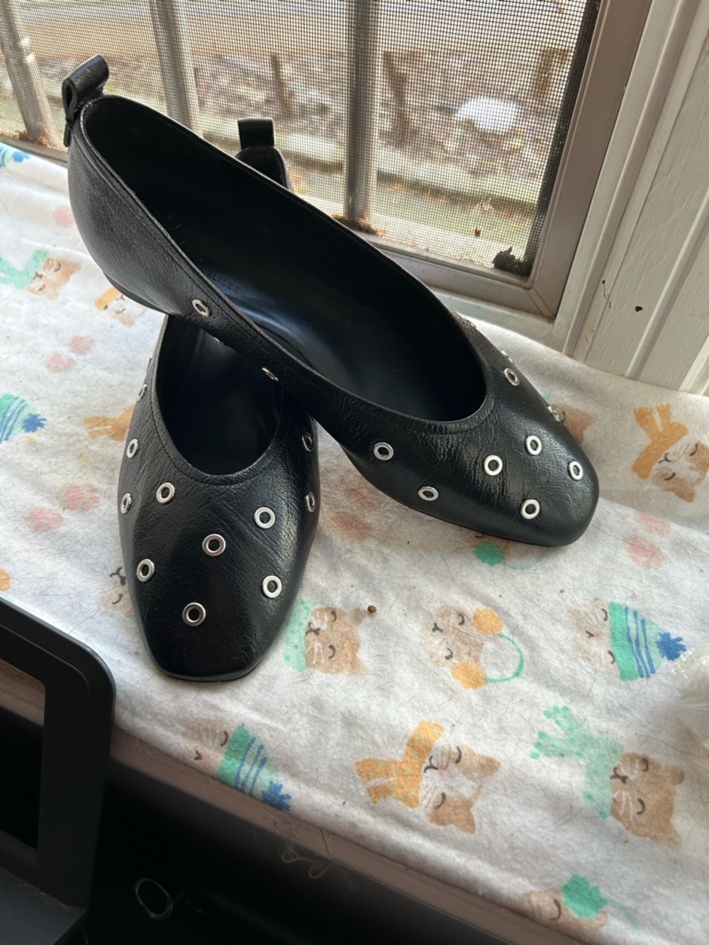 Black Grommet-Detail Women’s Slip-On Flats